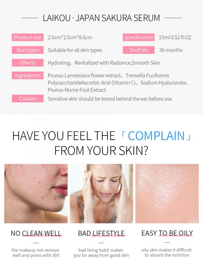 1PC Sakura Face Serum Shrink Pores Remove Acne