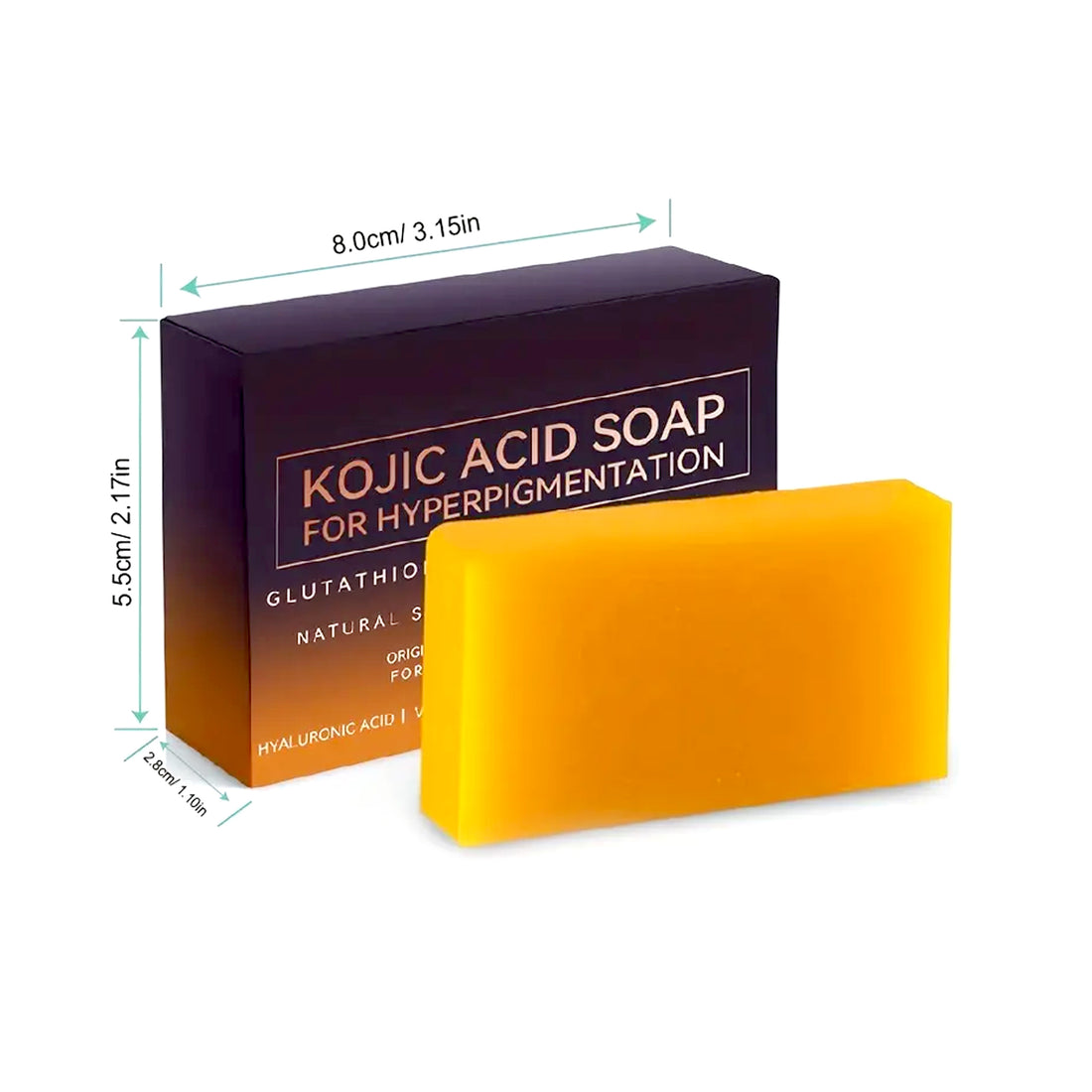 5.29oz Kojic Acid Soap Vitamin C & E, Retinol, Collagen & Turmeric - Face & Body Cleansing Soap