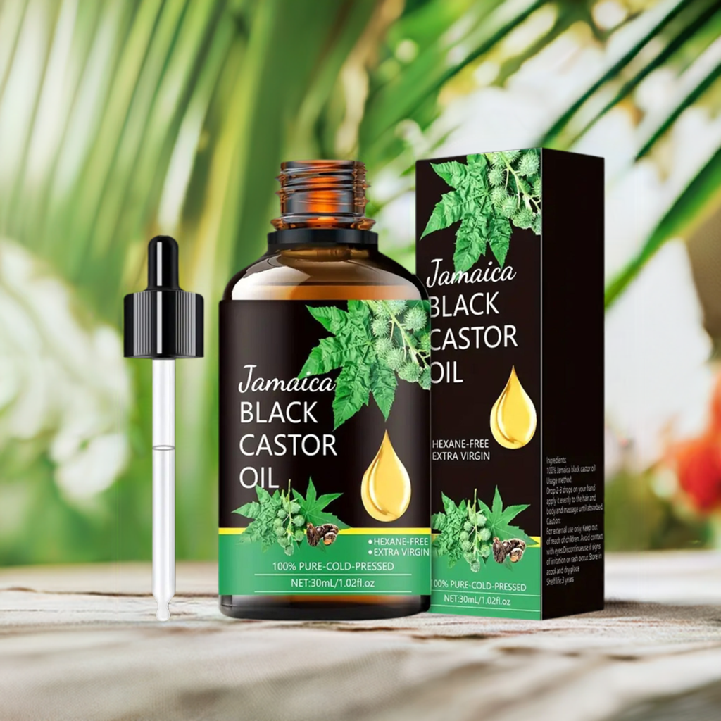 100% Pure Cold-Pressed Jamaican Black Castor. Oil 30ml. Hypoallergenic. For Eye lashes & Brows